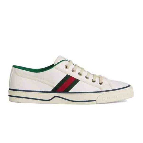 NEW AUTHENTIC GUCCI TENNIS 1977 "WHITE MINI GG" GUCCI WOMEN'S 41 - Picture 1 of 8